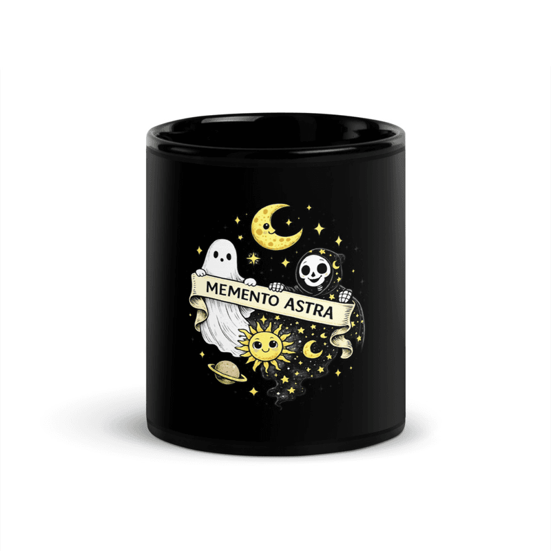 Memento Astra Animated Logo - Black Glossy Mug